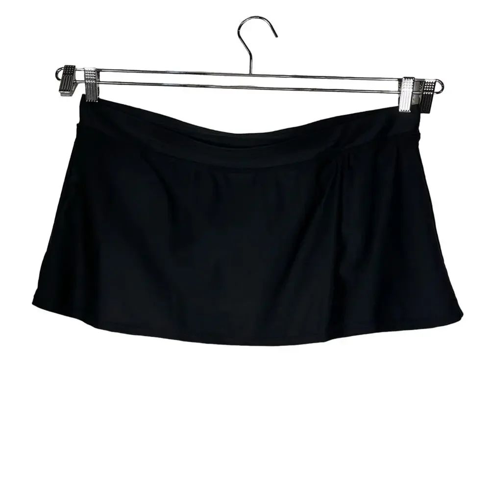 NWT TROPICAL ESCAPE |  Black Swim Skirt Bikini Bottom‎
